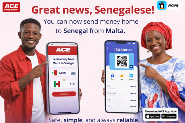 Send money to Senegal from Malta with ACE