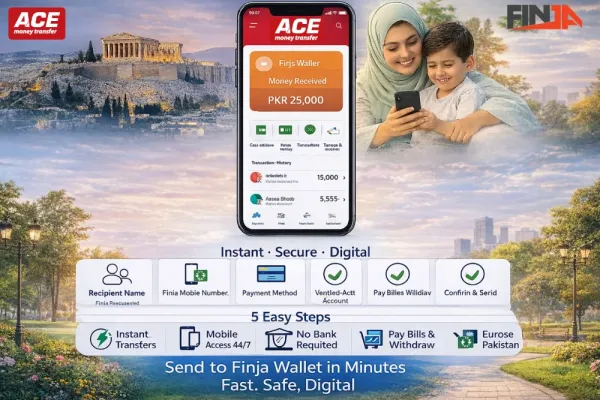 How to Send Money from Greece to Finja Wallet Pakistan