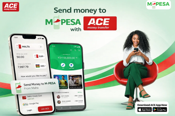 Send Money M-Pesa Kenya from Malta with ACE