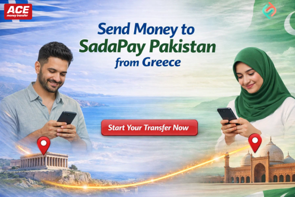 How to use ACE APP to Send Money from Greece to Sadapay Pakistan