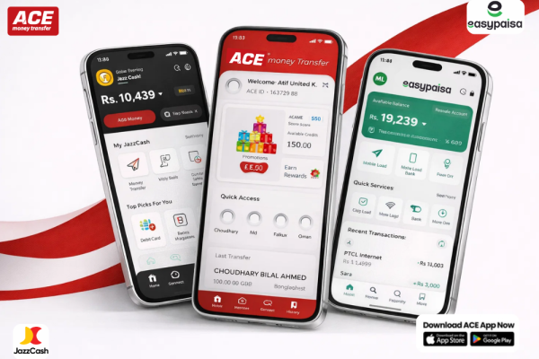 Send Money to Pakistan’s JazzCash & EasyPaisa with ACE