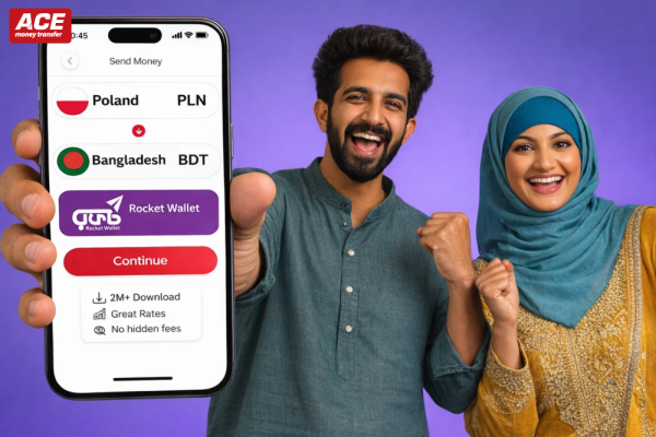Send Money from Gdynia to Rocket Wallet Bangladesh