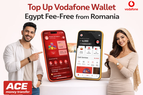 Top Up Vodafone Wallet Egypt Fee-Free from Romania