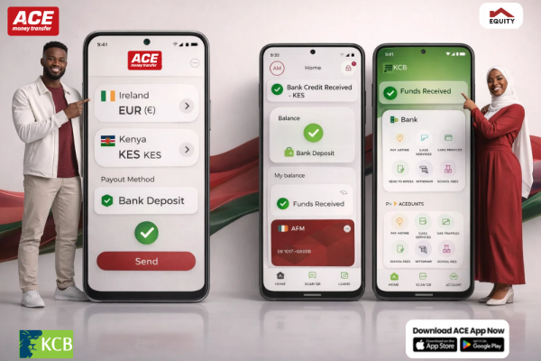 Send Money to Equity Bank & KCB Kenya From Ireland